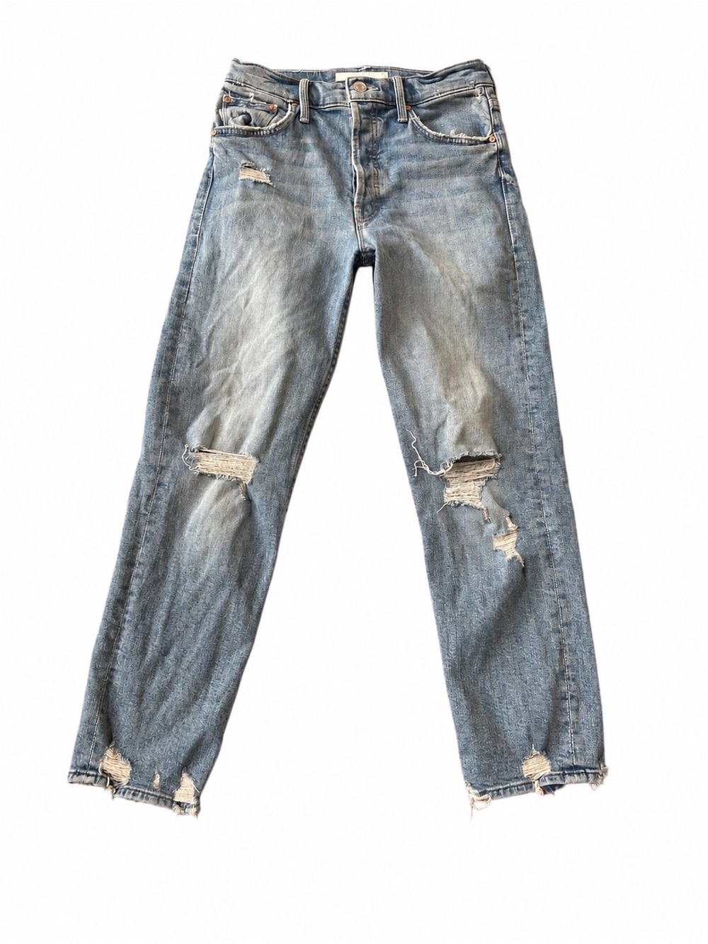 MOTHER Superior The Tomcat “The Confession”Distressed Straight Leg Jeans Size 26